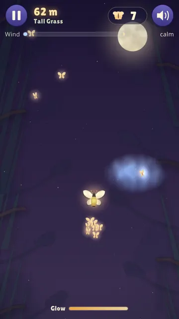 Climbing through the night forest with a trail of moths