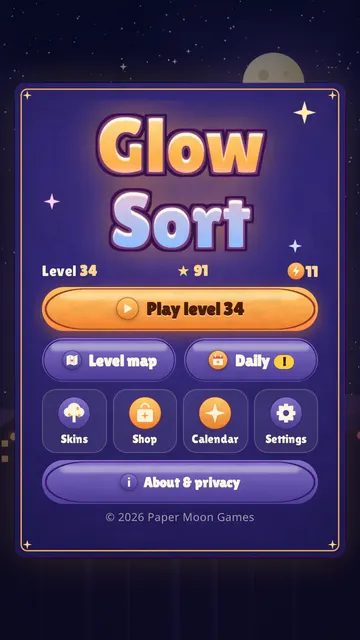 Glow Sort title screen